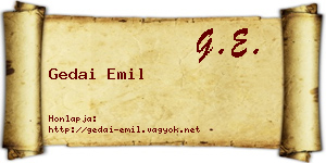Gedai Emil névjegykártya